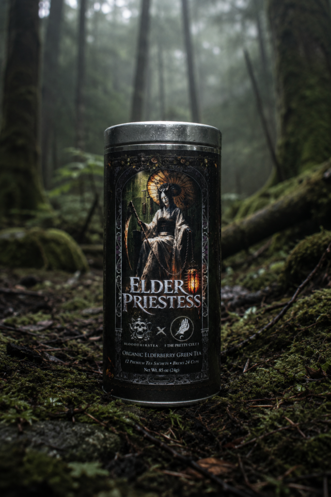 Elder Priestess elderberry green tea by Bloodthirstea and The Pretty Cult